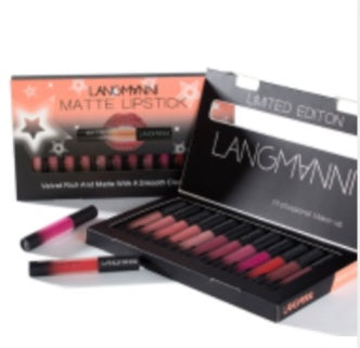 Palette Langmanni Matte Lipstick 12 rouges à lèvres mat édition limitée