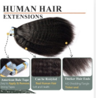 Extensions cheveux humains tape-in fixation invisible American Bulk Tape