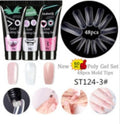 Kit Poly Gel complet 60ml avec 48 embouts mold tips pour ongles