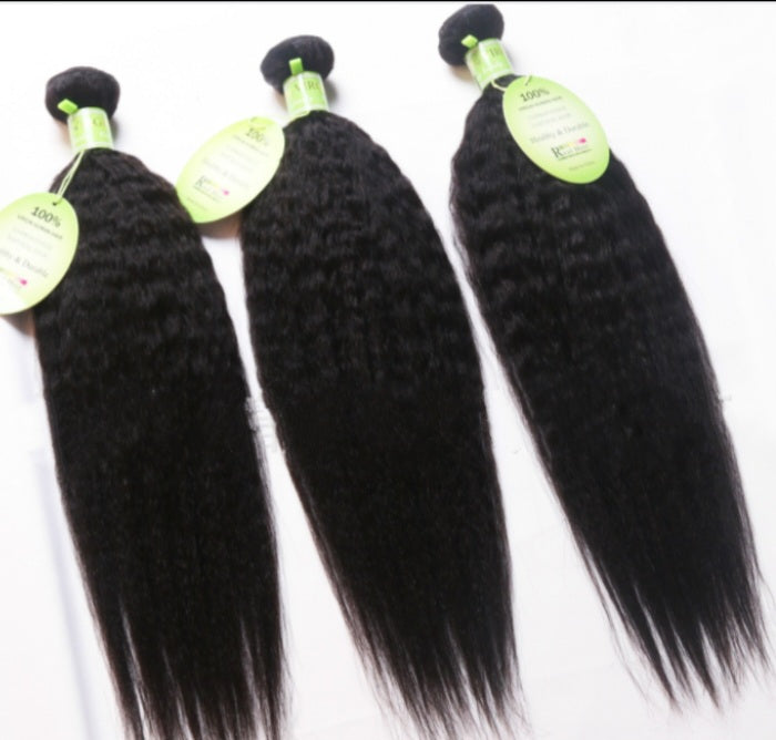 Mèches Kinky Straight 100% Human Hair - Noir naturel