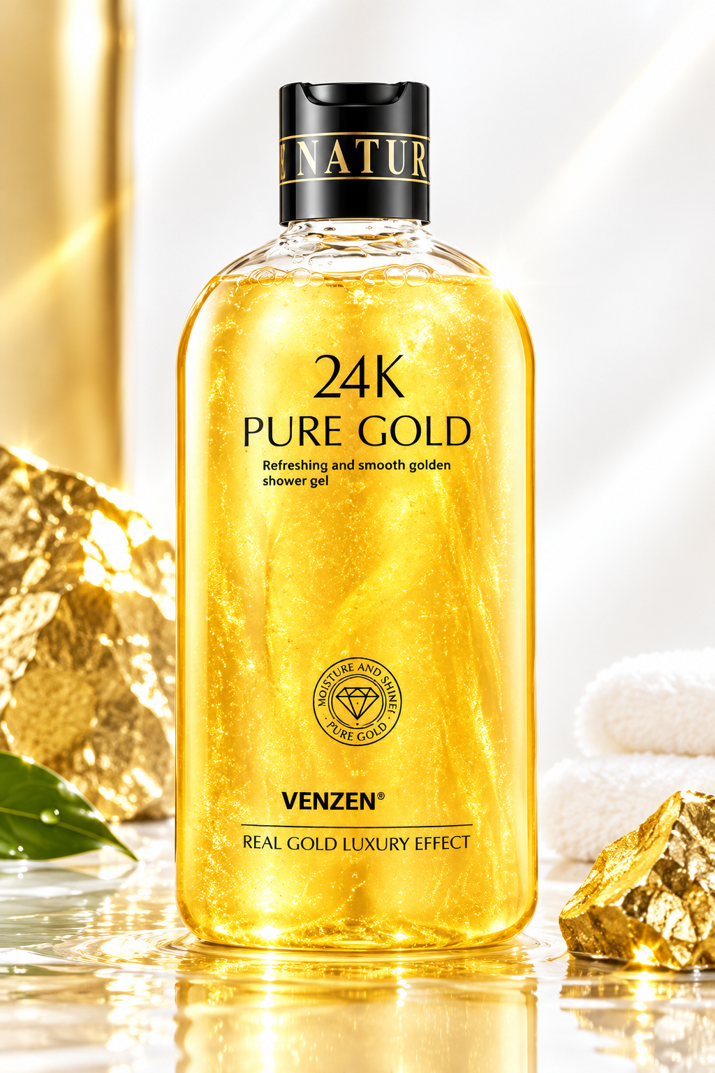 VENZEN 24K Pure Gold Gel Douche Luxe