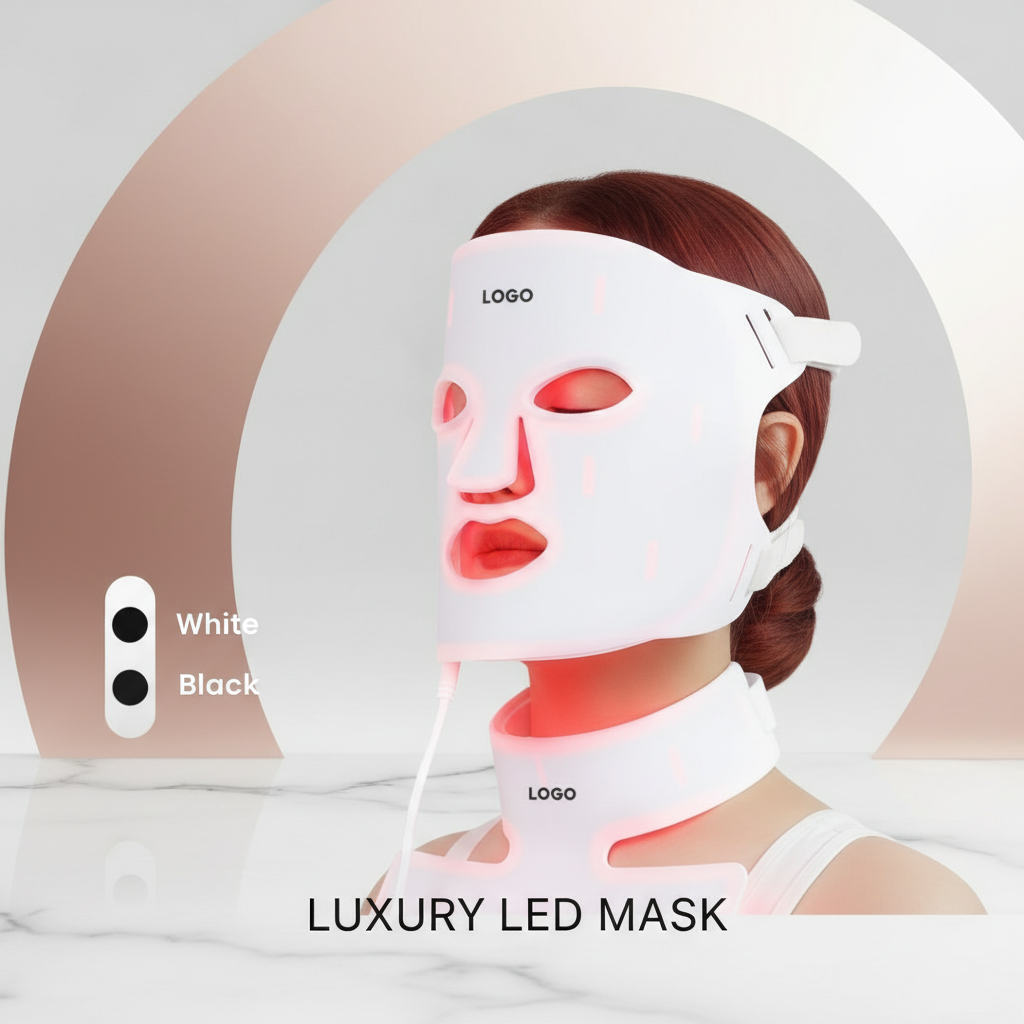 Masque LED Visage & Cou Photothérapie Anti-Âge