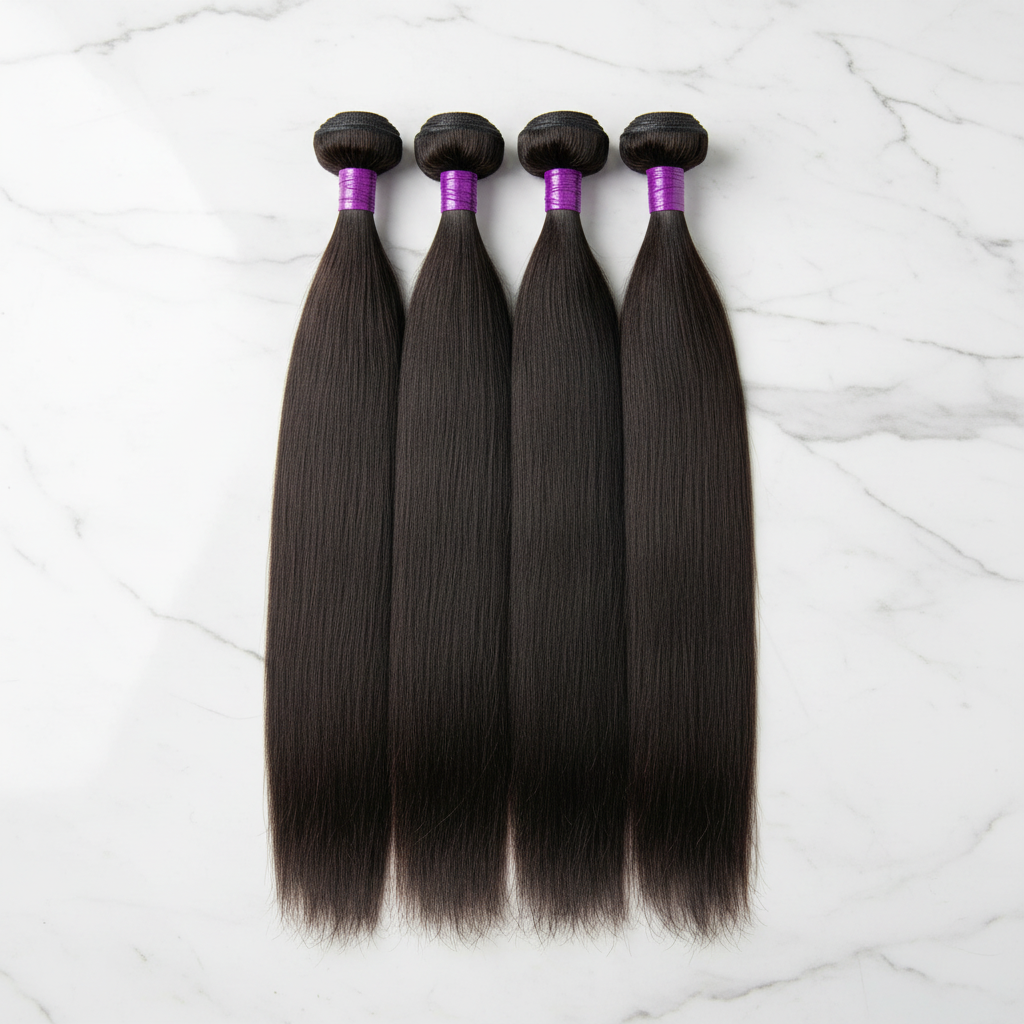 Extensions Cheveux Lisses Naturels – Lot de 4 Bandes