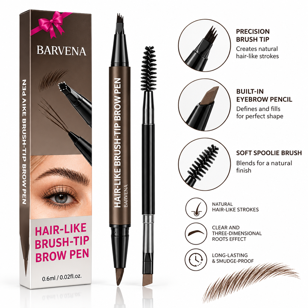 BARVENA Crayon Sourcils Hair-Like Brush-Tip Brow Pen