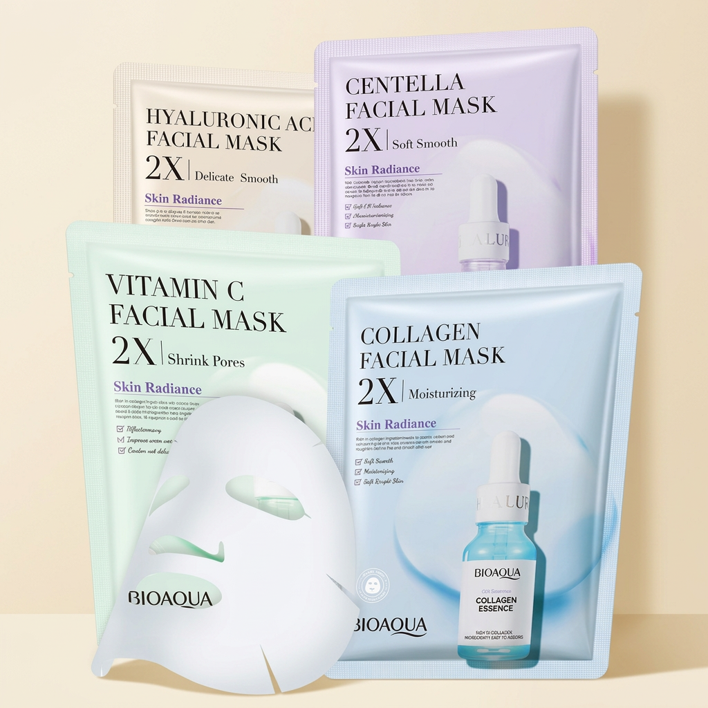 Collagen Face Mask Moisturizing Firming Face Sheet Mask Hyaluronic Acid Facial Masks Beauty Skin Care Gel Skin Care