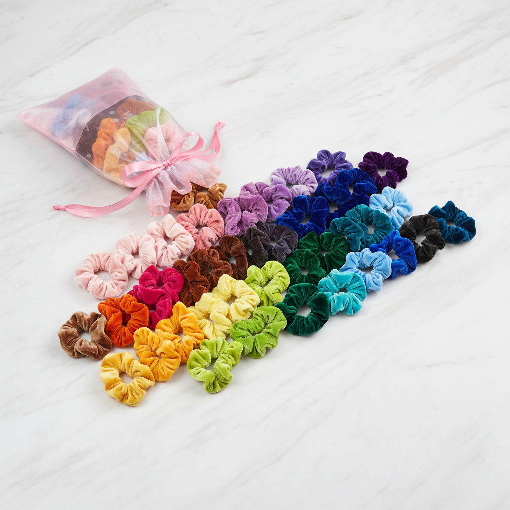 Lot 50 Chouchous Colorés – Sachet Cadeau Inclus