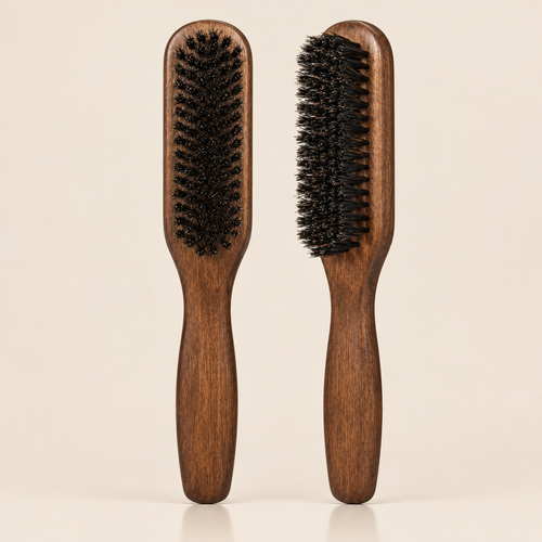 Brosse à barbe homme poils de sanglier manche bois naturel
