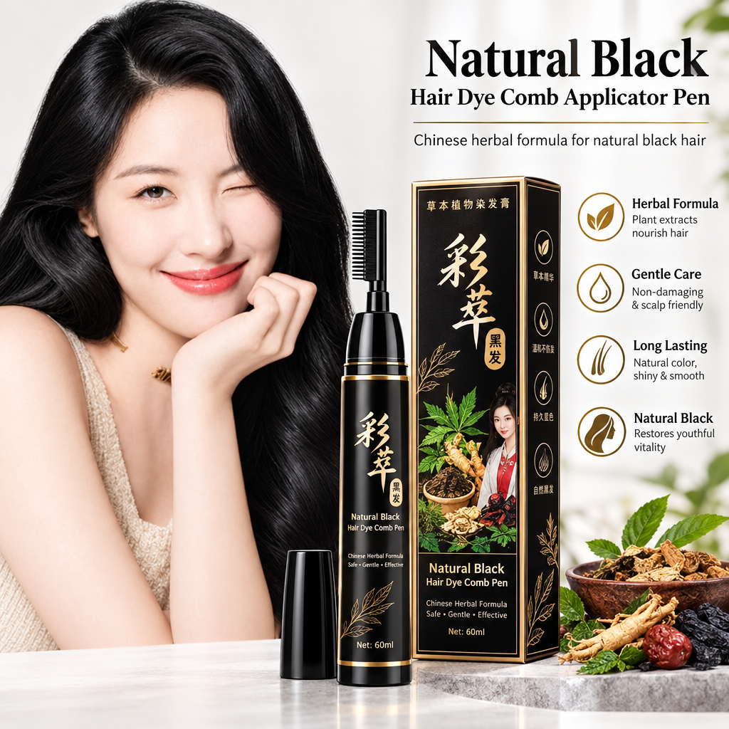 Coloration Cheveux Noir Naturel avec Peigne Applicateur